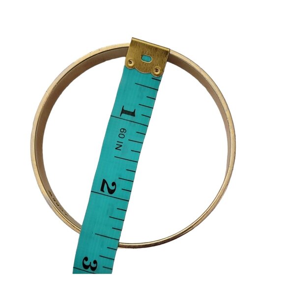 J.Crew Gold Tone Purple Lavender Enamel Bangle Bracelet E961 - Picture 7 of 9